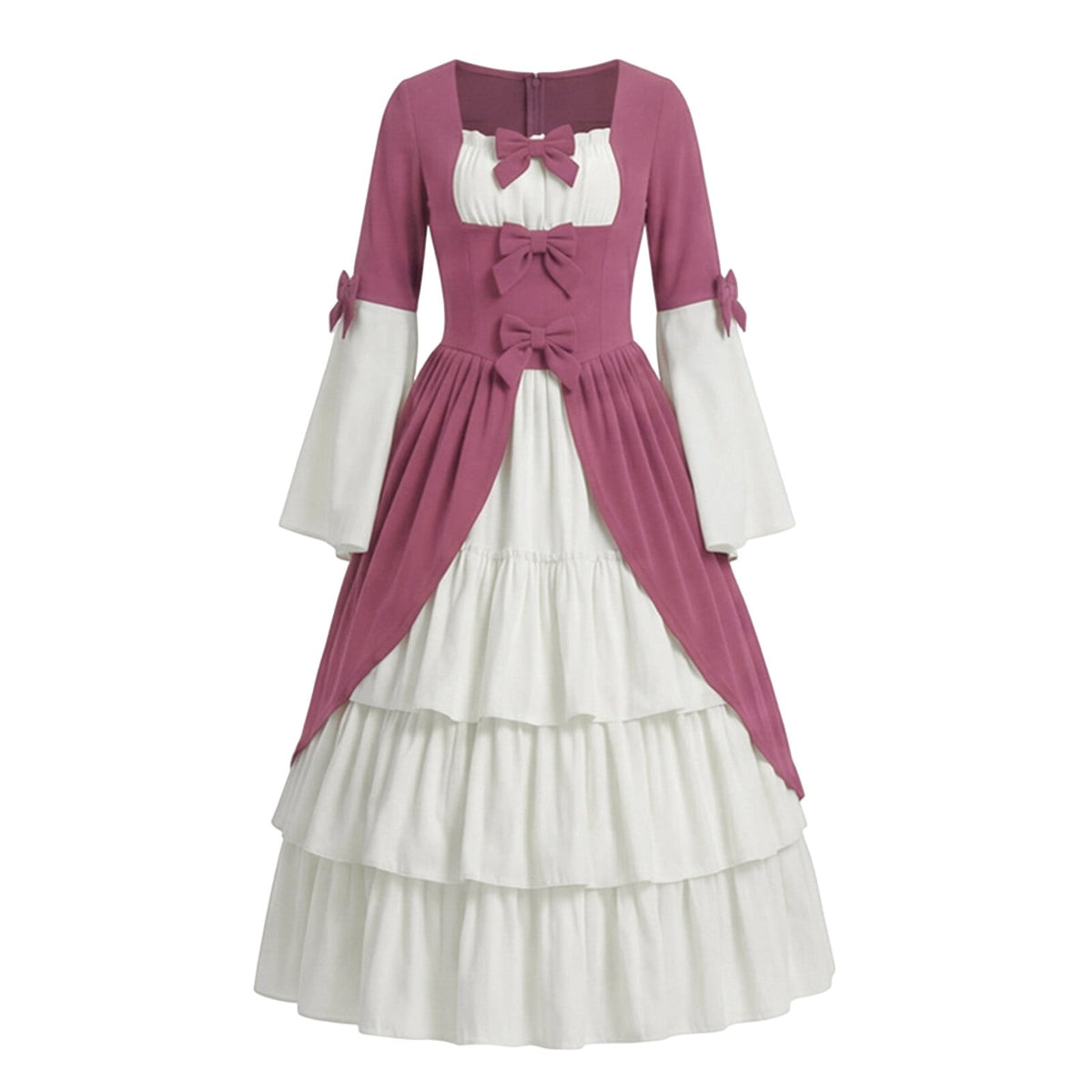 Gothic Dresses for Women Medieval Renaissance Halloween Costume Lace Up Corset High Low Ruffle Hem Square Neck Vintage Gown