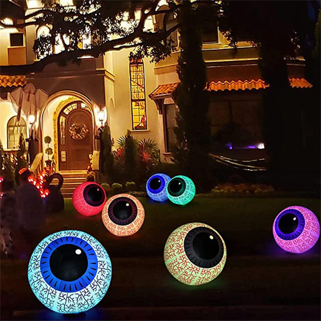 Kdkad Halloween Inflatables Large Set of Eyes Decoration, 23.6 Inch Large LED Glowing Eyes Inflatable Set, Blow Ups Eyes for Yard Horror Parties & Blow-Up Displays