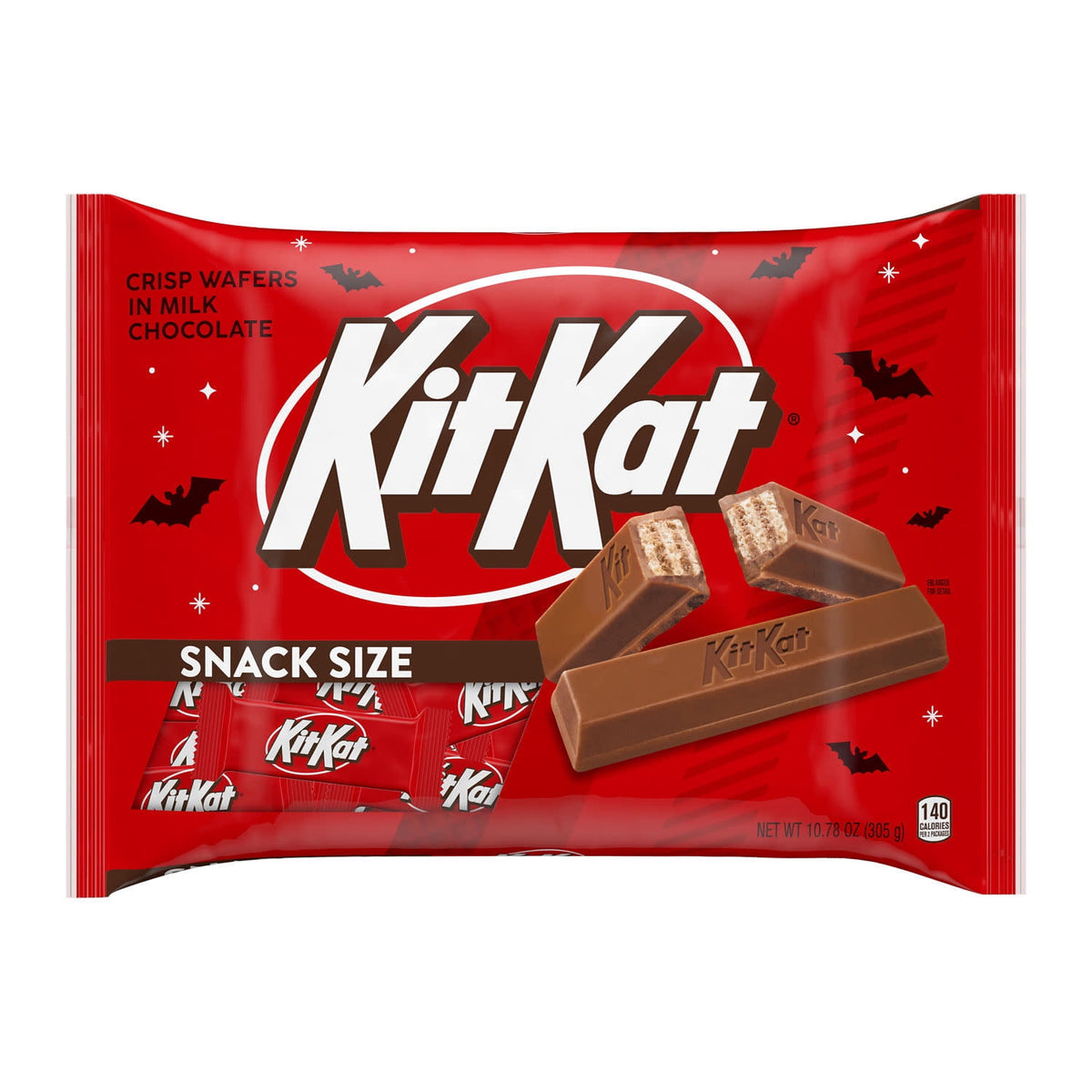 (2 pack) Kit Kat Milk Chocolate Wafer Snack Size, Halloween Candy Bag, 10.78 oz
