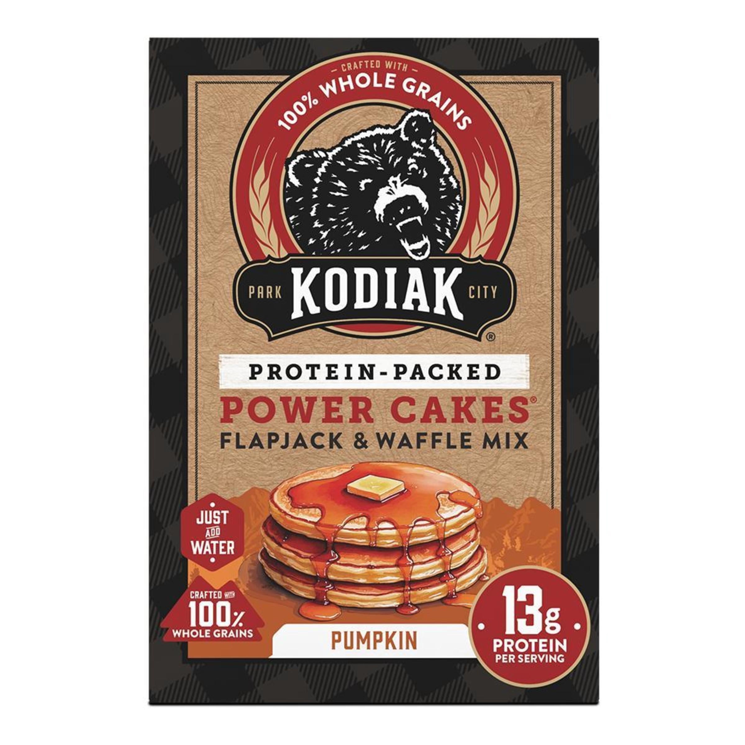 Kodiak Protein-Packed Power Cakes Pumpkin Pancake and Waffle Mix, 18 oz Box