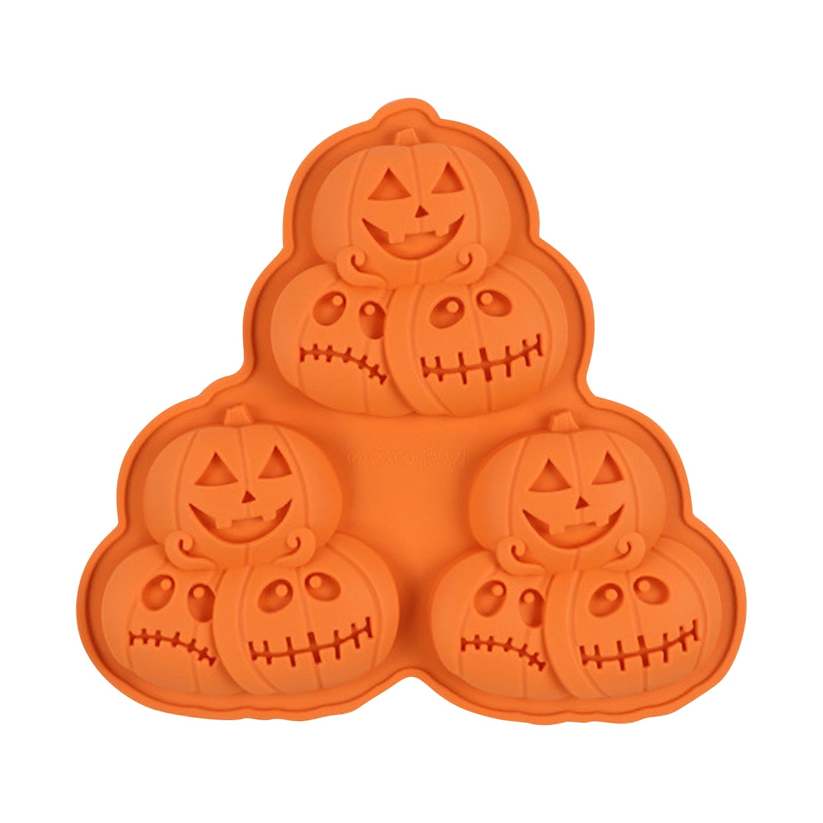 Ktlvex 6-Cavity Pumpkin Silicone Mold, Rectangular, Food-Grade, Pink – for Halloween Chocolate, Soap & Baking