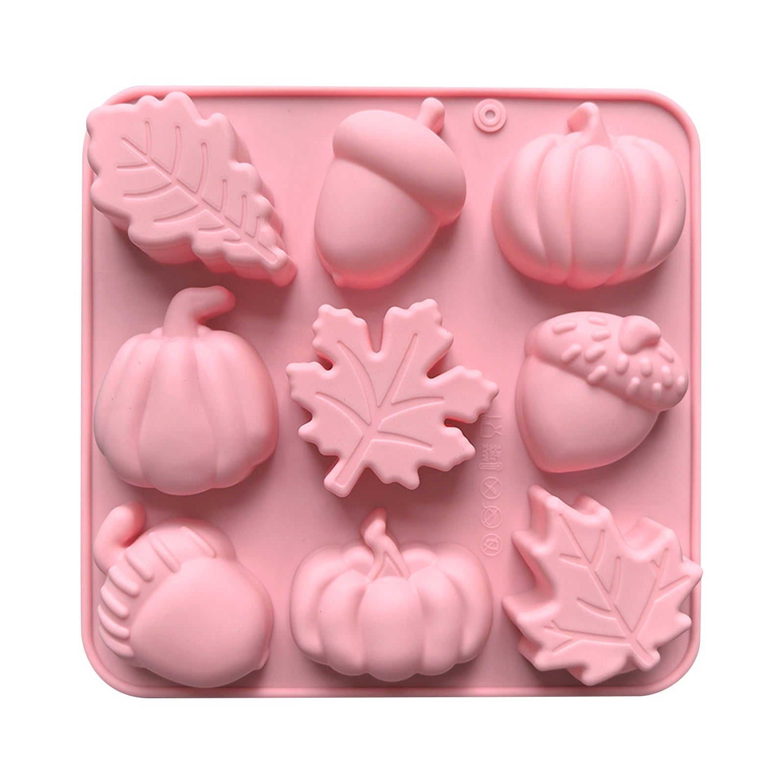 Ktlvex 6-Cavity Pumpkin Silicone Mold, Rectangular, Food-Grade, Pink – for Halloween Chocolate, Soap & Baking