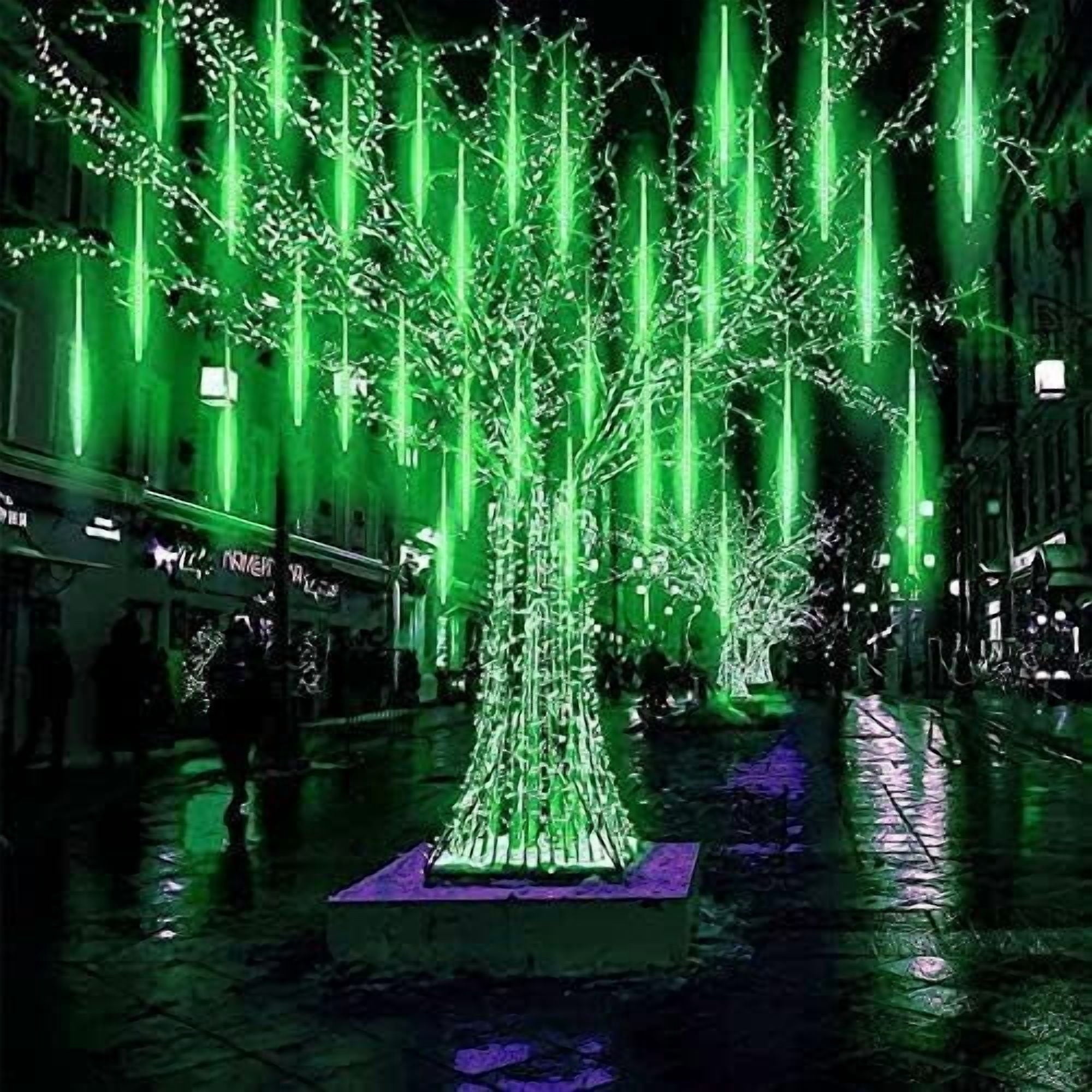 LED Outdoor String, Rain Lights,Meteor Lights,Meteor rain Lights 30cm 10 Tube Solar rain Lights with for Christmas Parties Wedding Christmas Tree
