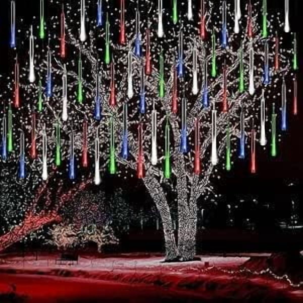 LED Outdoor String, Rain Lights, Meteor Lights,Meteor rain Lights 30cm 8 Tube Solar rain Lights with for Christmas Parties Wedding Christmas Tree
