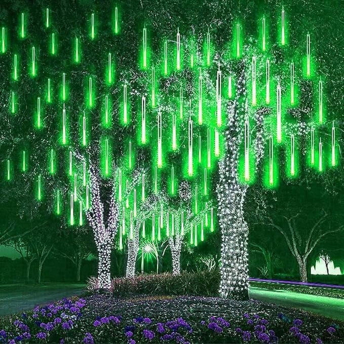 LED Outdoor String, Rain Lights, Meteor Lights,Meteor rain Lights 30cm 8 Tube Solar rain Lights with for Christmas Parties Wedding Christmas Tree