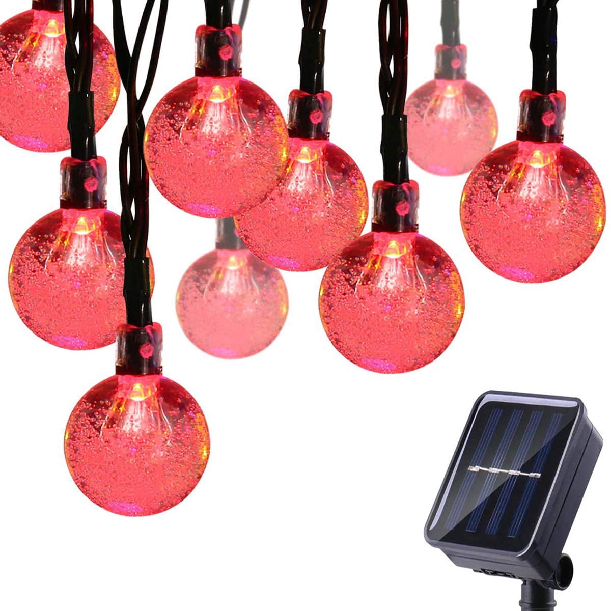 LINLIN Solar Crystal Ball String Lights,Waterproof LED Bubble Globe Solar Fairy Lights 8 Mode Ball String Lights for Bistro Garden Yard Home Party Wedding Christmas Decoration