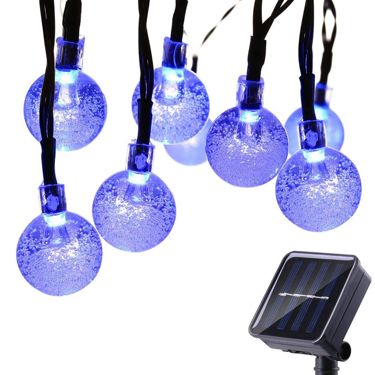 LINLIN Solar Crystal Ball String Lights,Waterproof LED Bubble Globe Solar Fairy Lights 8 Mode Ball String Lights for Bistro Garden Yard Home Party Wedding Christmas Decoration