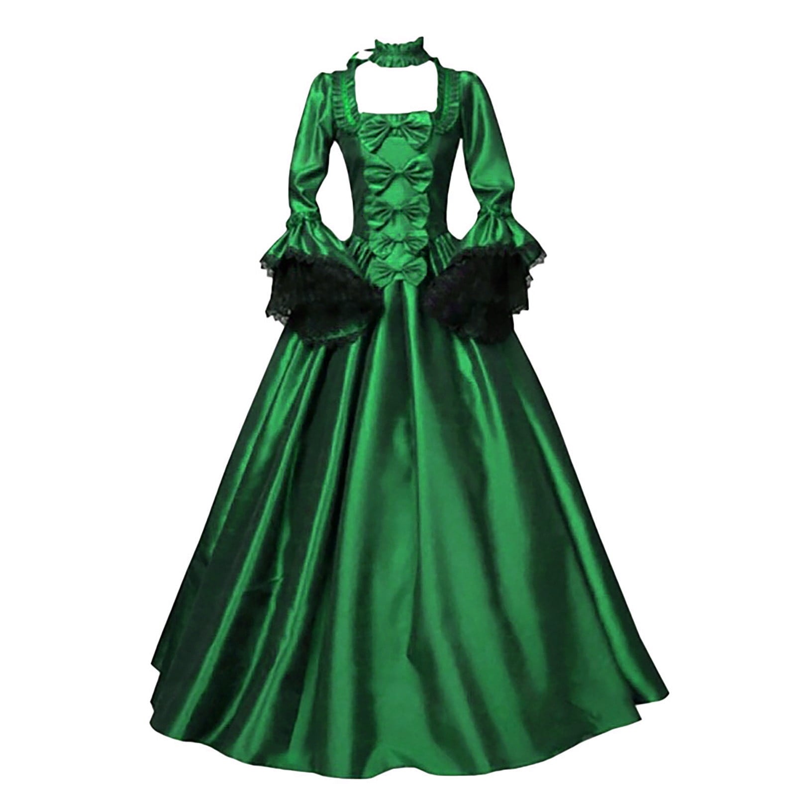 LYXSSBYX Maxi Dresses for Women Women's Long Sleeve Neck Dress Floor Length Cosplay Dress Plus Size Dress
