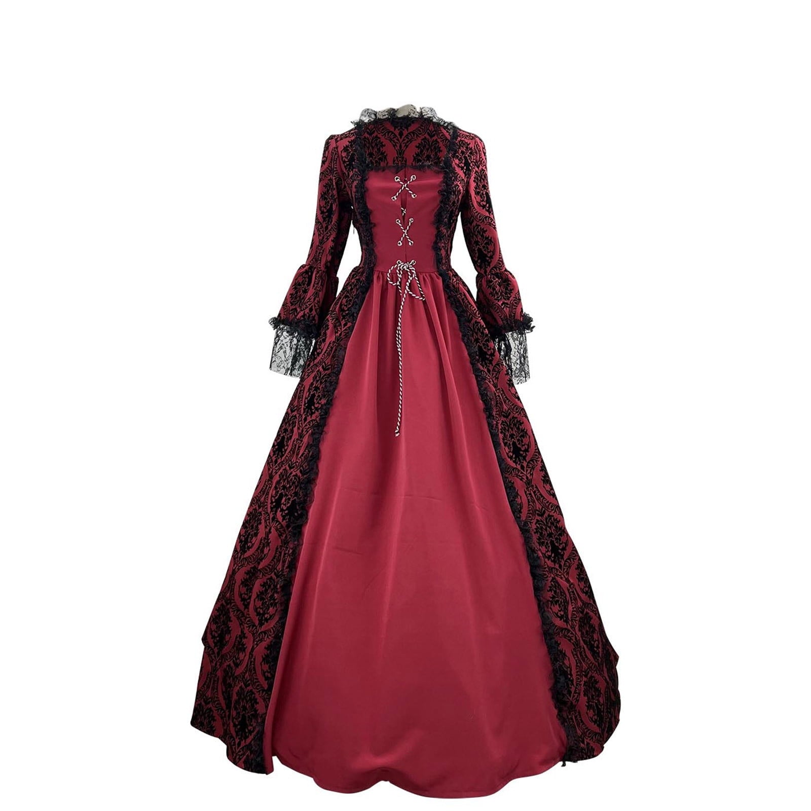 LYXSSBYX Maxi Dresses for Women Women's Long Sleeve Neck Dress Floor Length Cosplay Dress Plus Size Dress