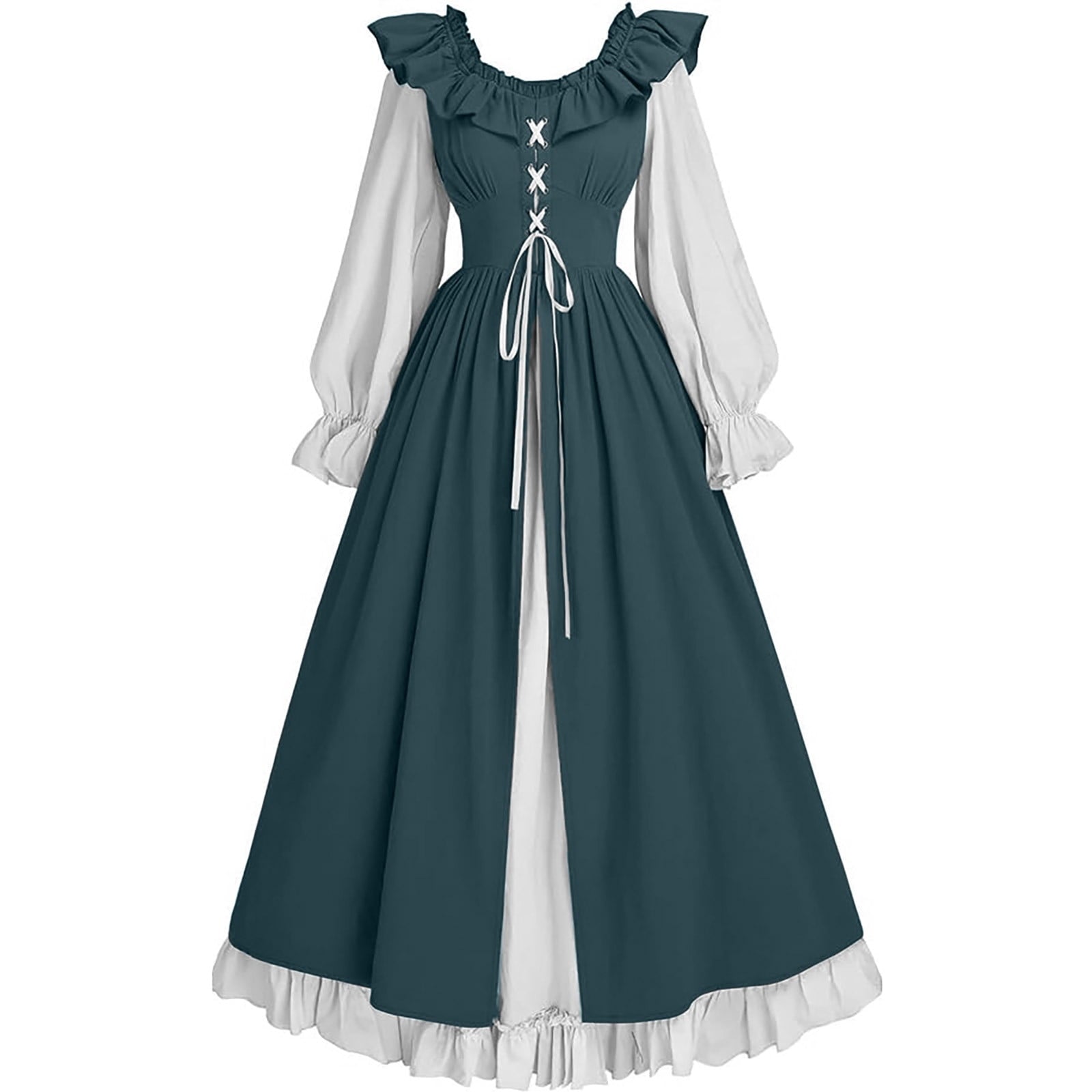 LYXSSBYX Maxi Dresses for Women Women's Long Sleeve Neck Dress Floor Length Cosplay Dress Plus Size Dress