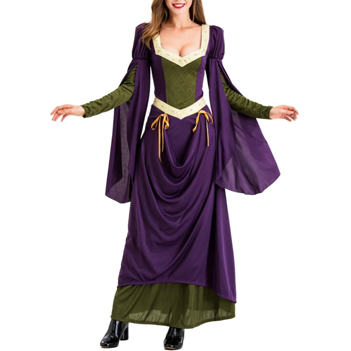 LYXSSBYX Maxi Dresses for Women Women's Long Sleeve Neck Dress Floor Length Cosplay Dress Plus Size Dress