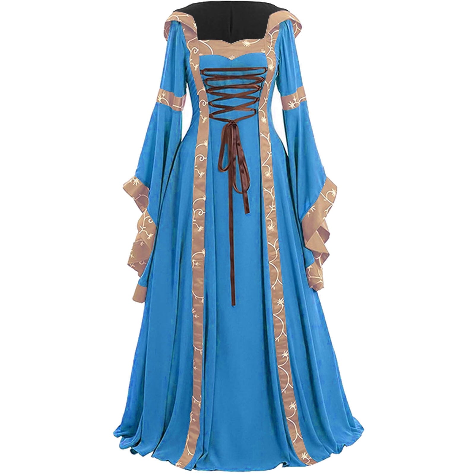 LYXSSBYX Womens Long Sleeve Dresses Clearance Renaissance Dress Medieval Costume Women Festival Costumes Midevil Gothic Gown