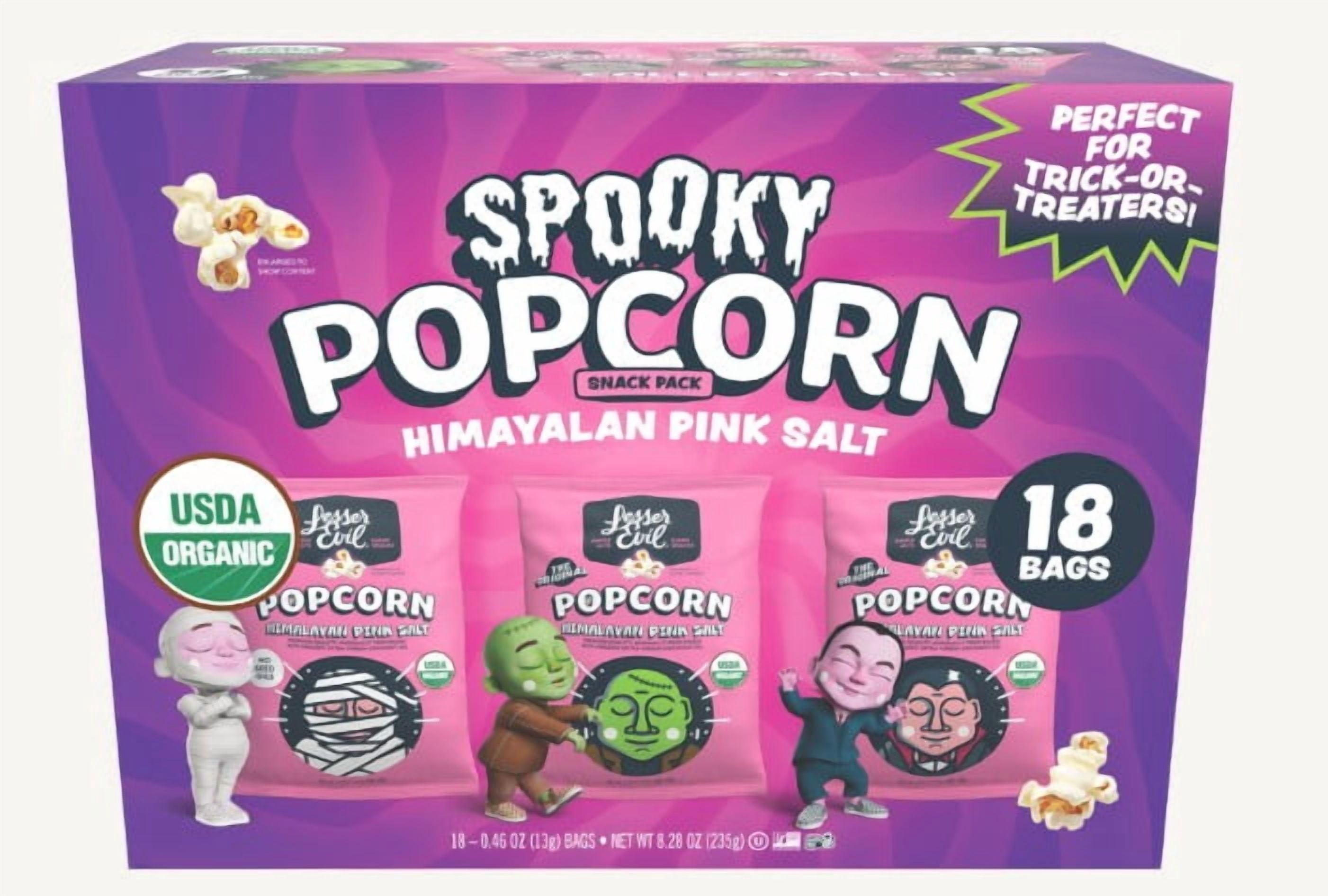 LesserEvil Himalayan Pink Salt Popcorn 0.46oz 18 Count Box