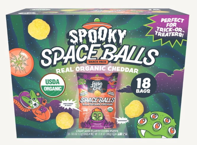 LesserEvil Spaceballs Real Organic Cheddar 0.6 oz 18 Count Box