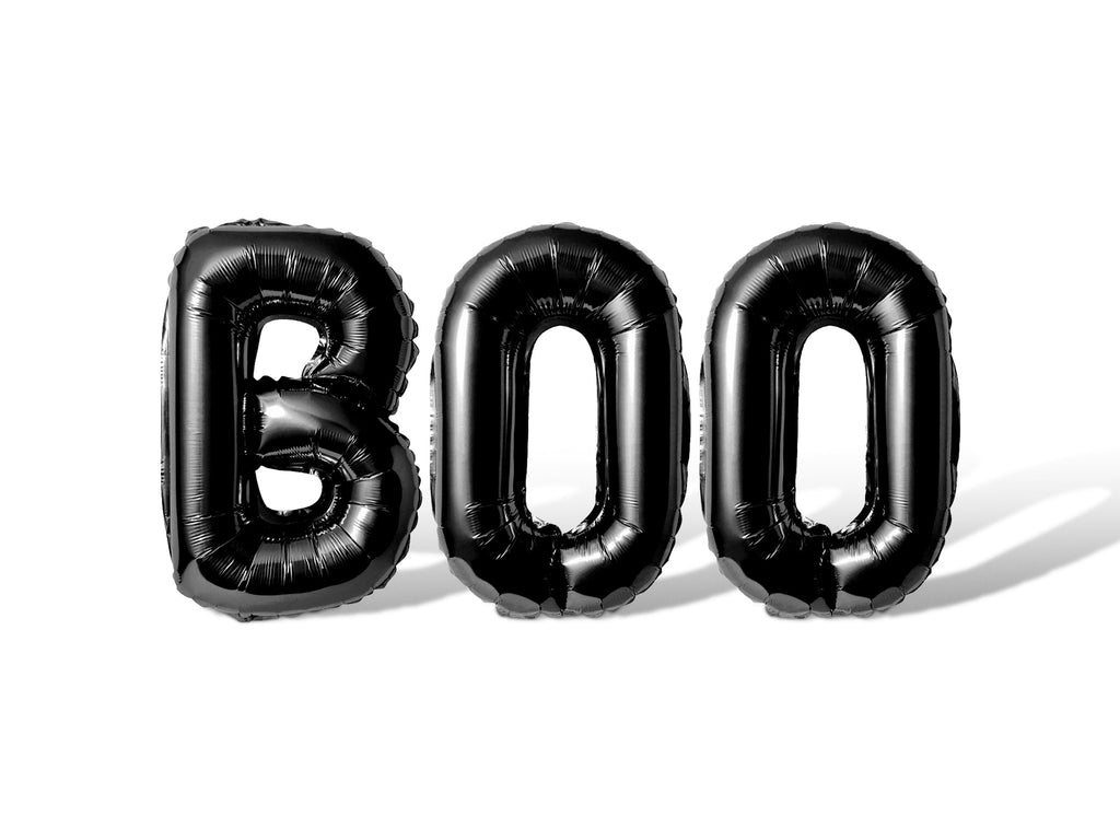 Letter Balloons - BOO 16" Inch Alphabet Letters Foil Mylar Balloon Halloween Party Banner (Black)
