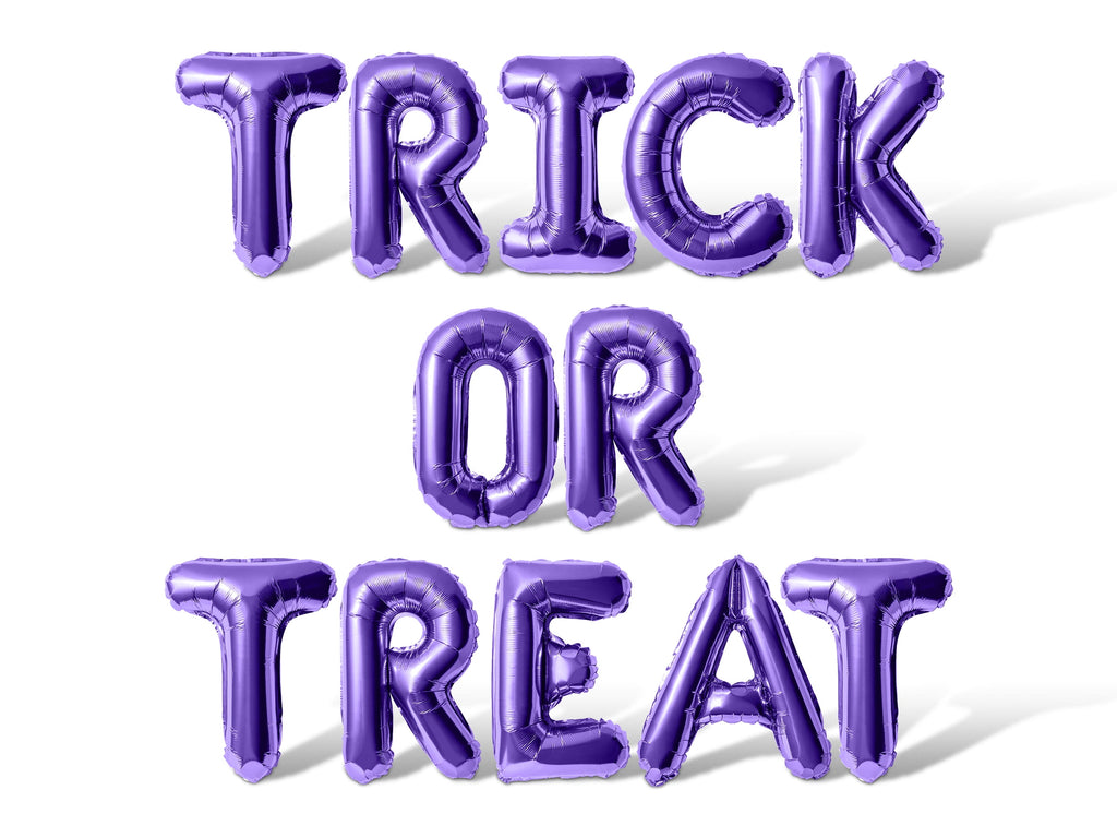 Letter Balloons - TRICK OR TREAT 16" Inch Alphabet Letters Foil Mylar Balloon Halloween Party Banner (Purple)