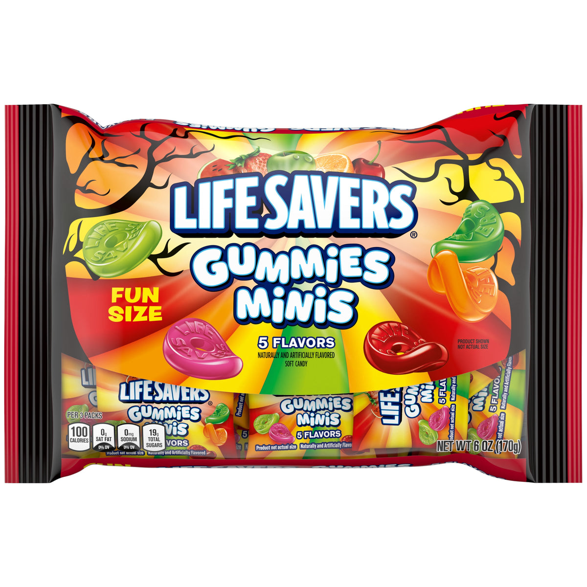 Life Savers Gummies Minis 5 Flavors Halloween Candy - 6 oz Bag