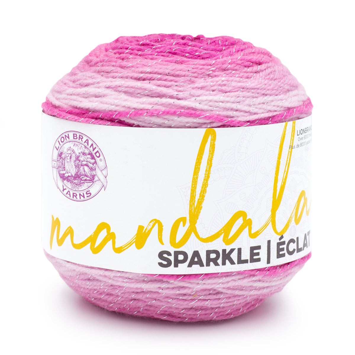 Lion Brand Yarn Mandala Sparkle Draco Light Acrylic Self-Striping Multi-color Yarn