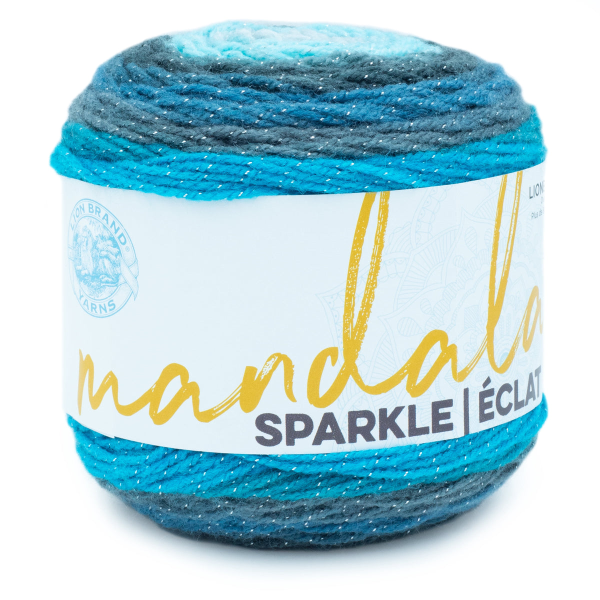 Lion Brand Yarn Mandala Sparkle Draco Light Acrylic Self-Striping Multi-color Yarn