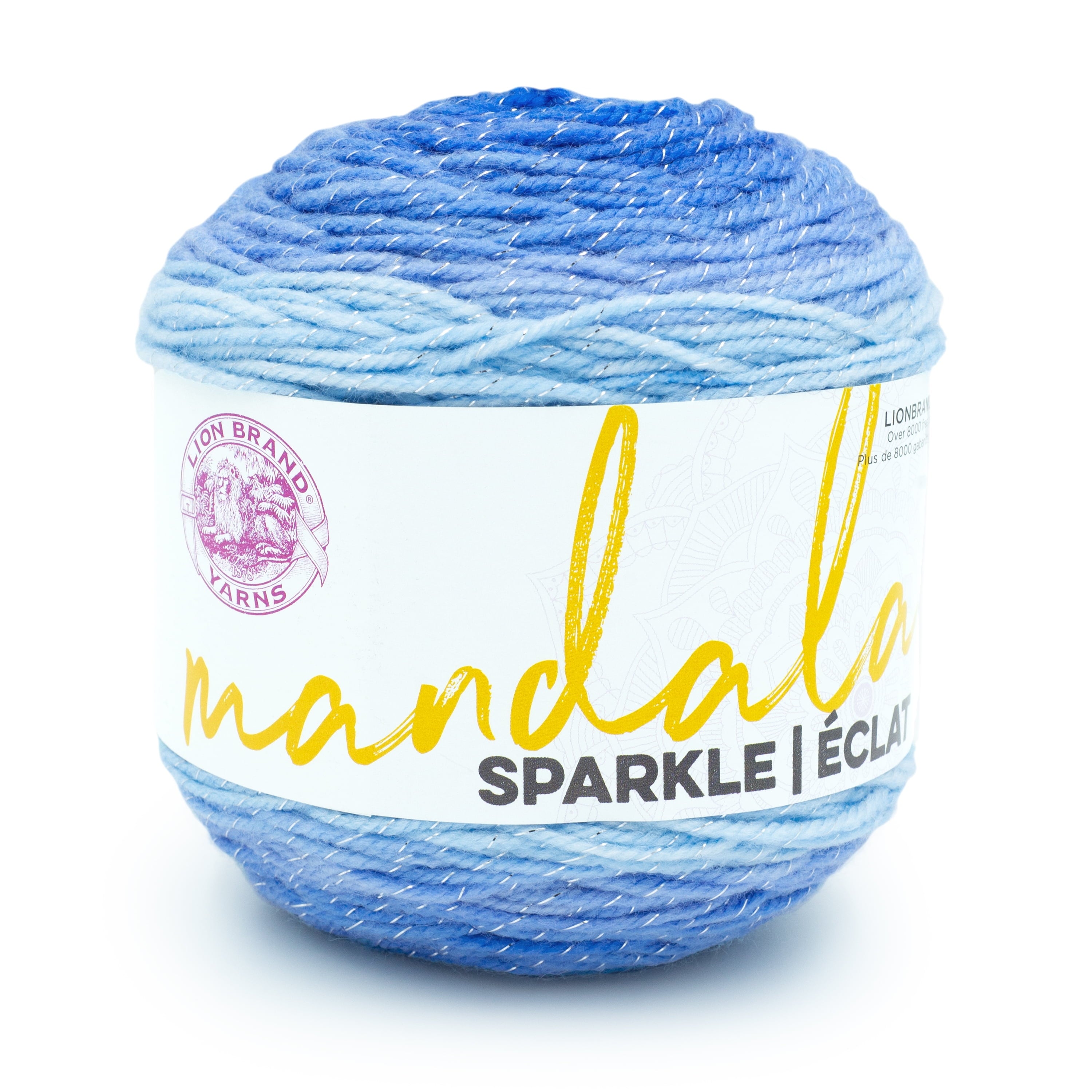 Lion Brand Yarn Mandala Sparkle Draco Light Acrylic Self-Striping Multi-color Yarn