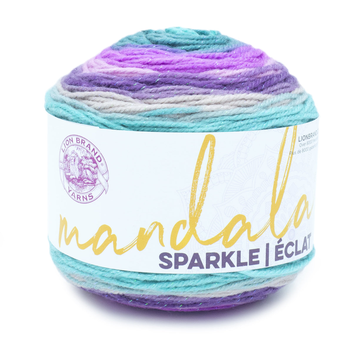 Lion Brand Yarn Mandala Sparkle Draco Light Acrylic Self-Striping Multi-color Yarn