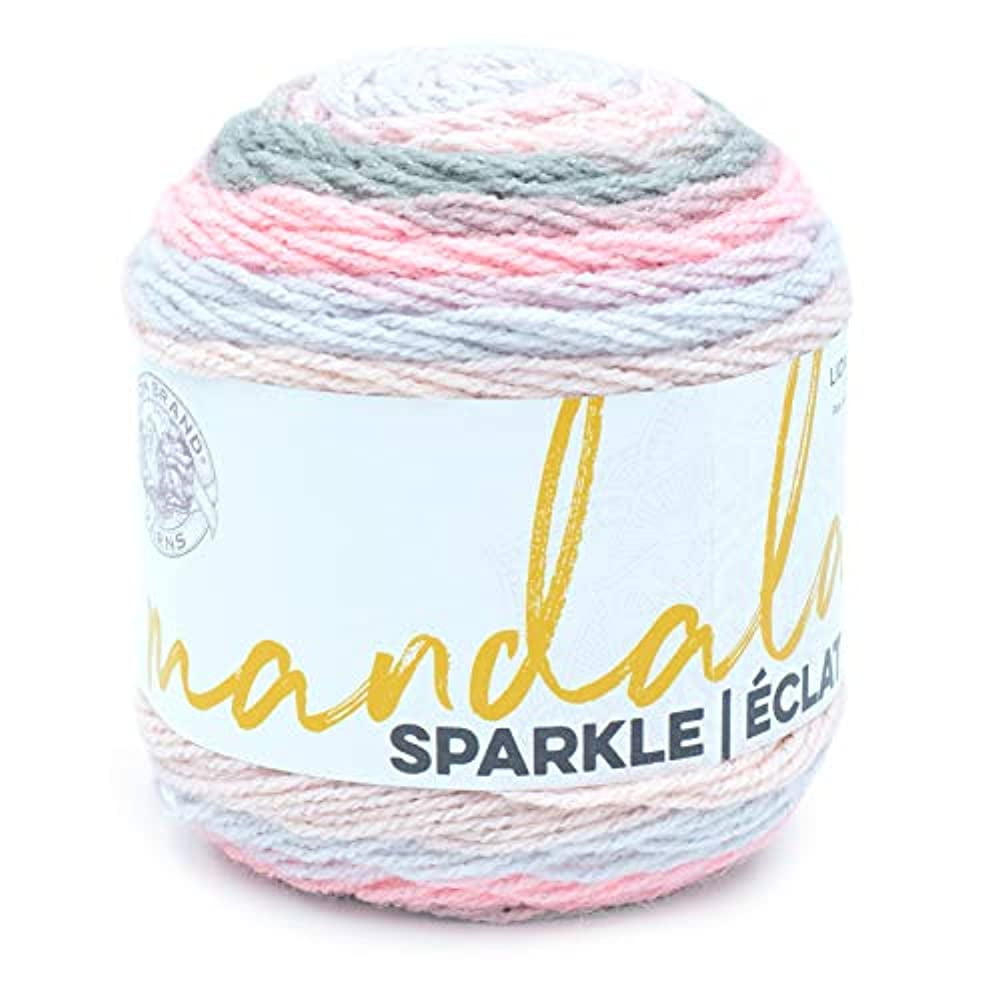 Lion Brand Yarn Mandala Sparkle Draco Light Acrylic Self-Striping Multi-color Yarn