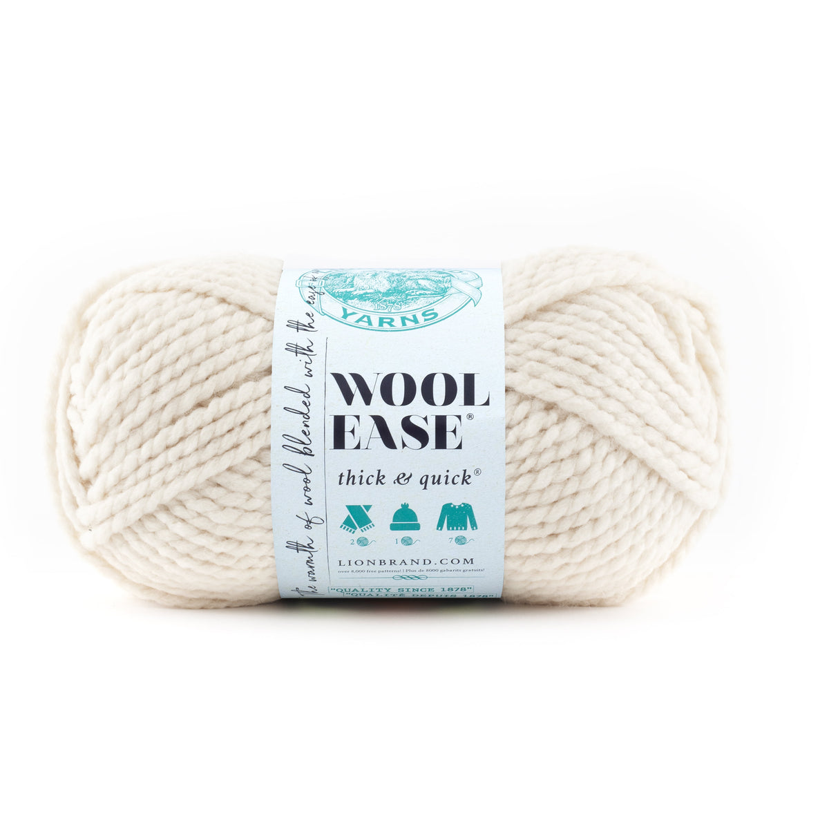 Lion Brand Yarn Wool-Ease Thick & Quick Fisherman Super Bulky Acrylic Wool Blend Yarn