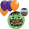 LoonBalloon Standard Halloween Manor Monster Foil Balloon with 4 Latex Balloons – Spooky Party Decoration Set
