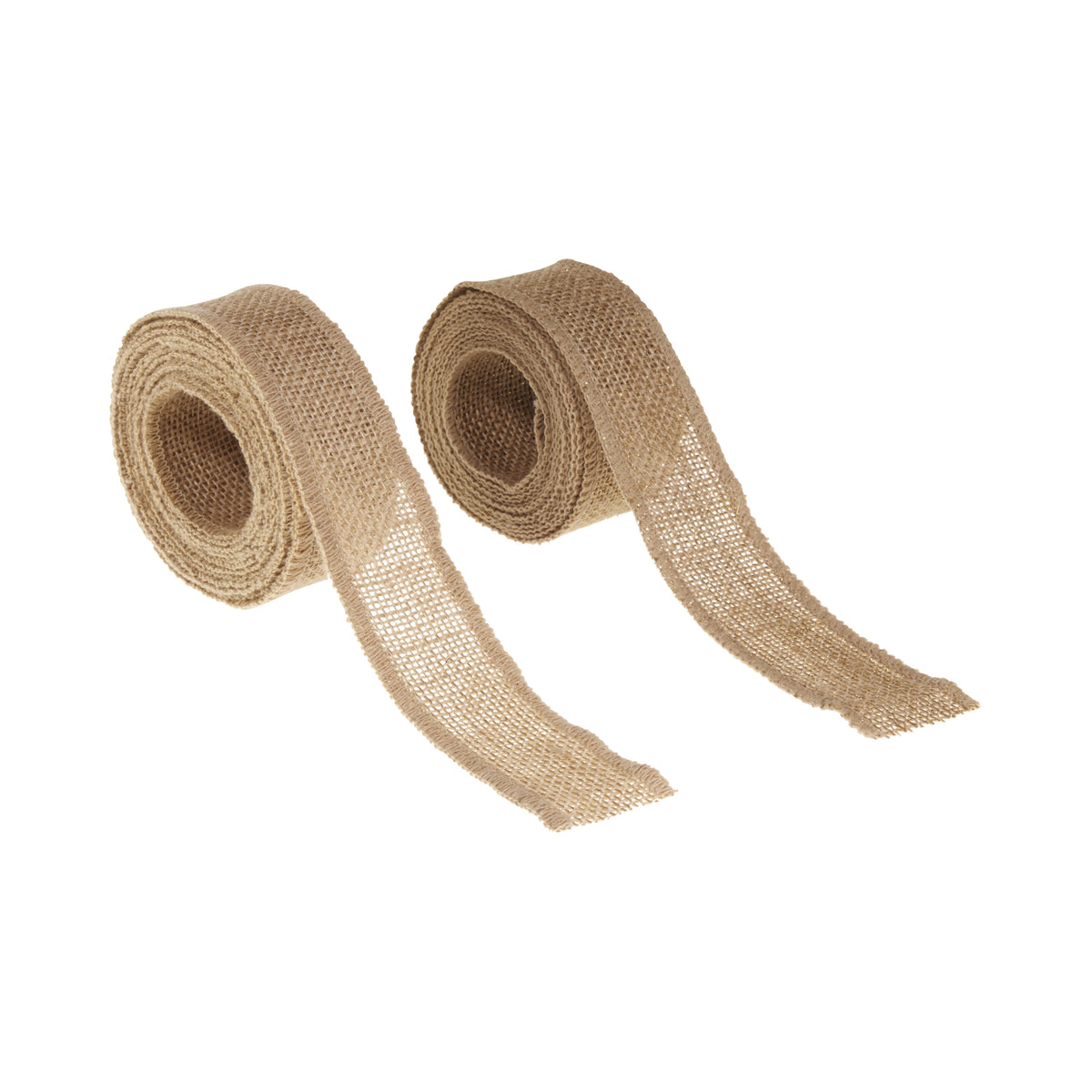 Love, Laugh, Craft Burlap Ribbon Set, 1.5"W x 3-Yds, Natural/White Stripe