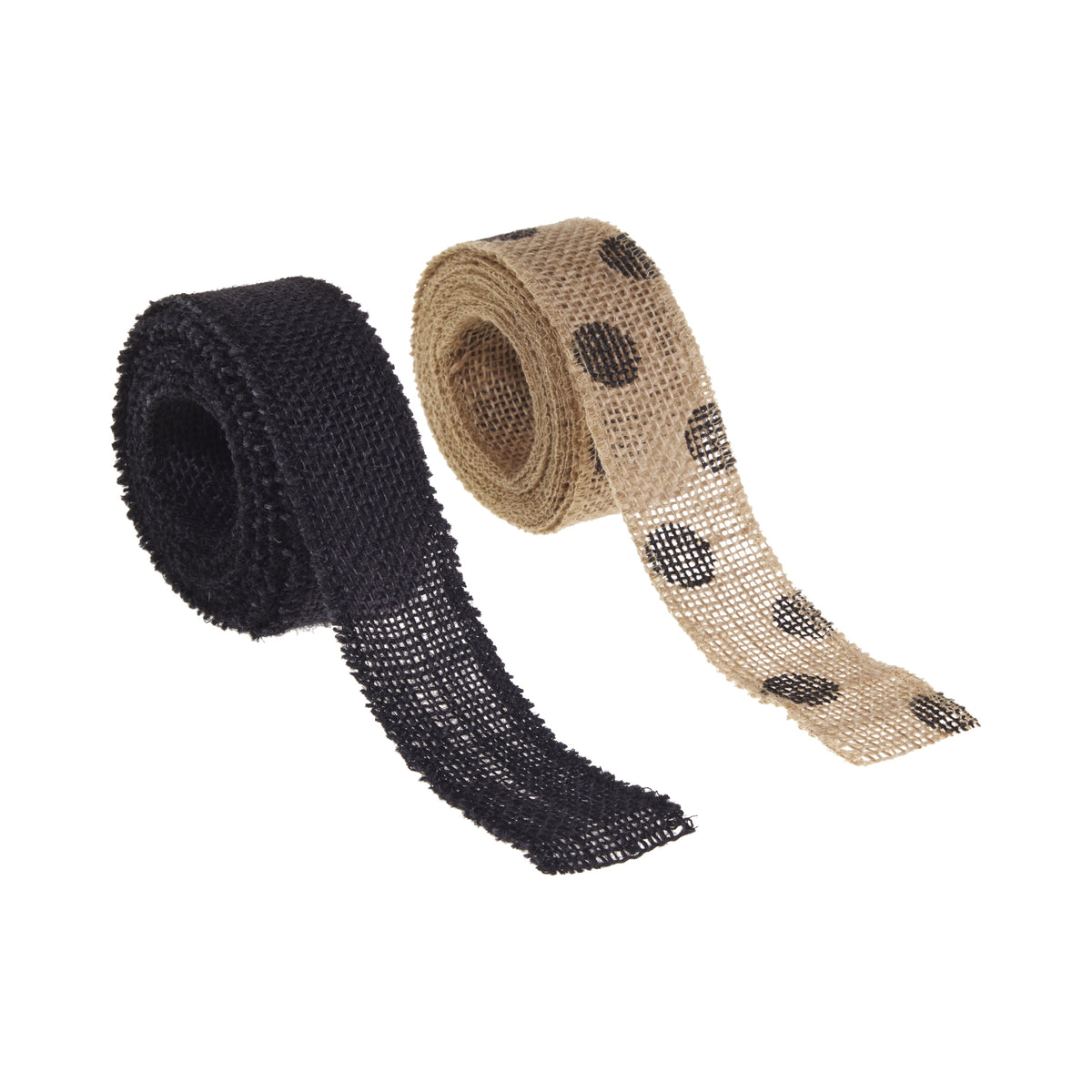 Love, Laugh, Craft Burlap Ribbon Set, 1.5"W x 3-Yds, Natural/White Stripe