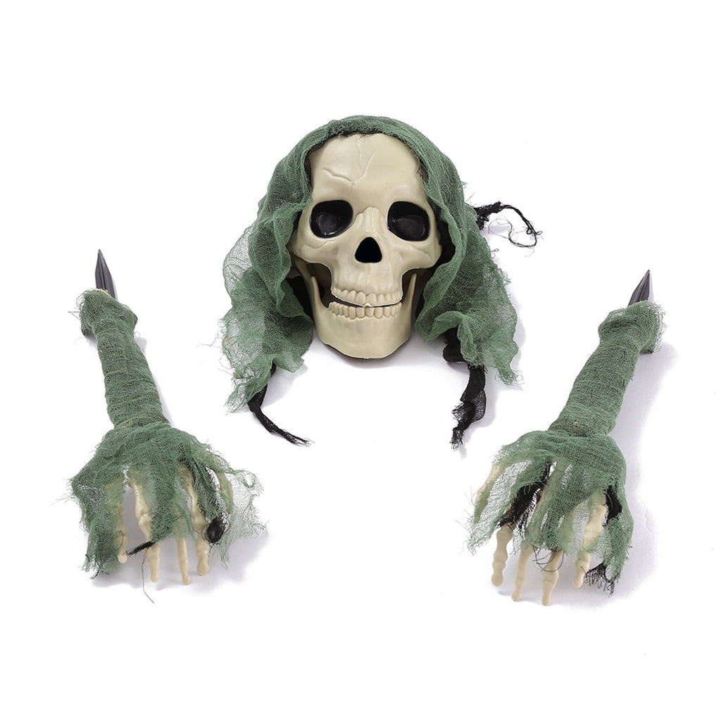 Loyerfyivos Halloween Decorations Crawling Zombie with Glowing Red Eyes and Creepy Sound (Activation Function), 51 Inches Scary Animated Zombie Props for Halloween Yard Garden Decor (Green)