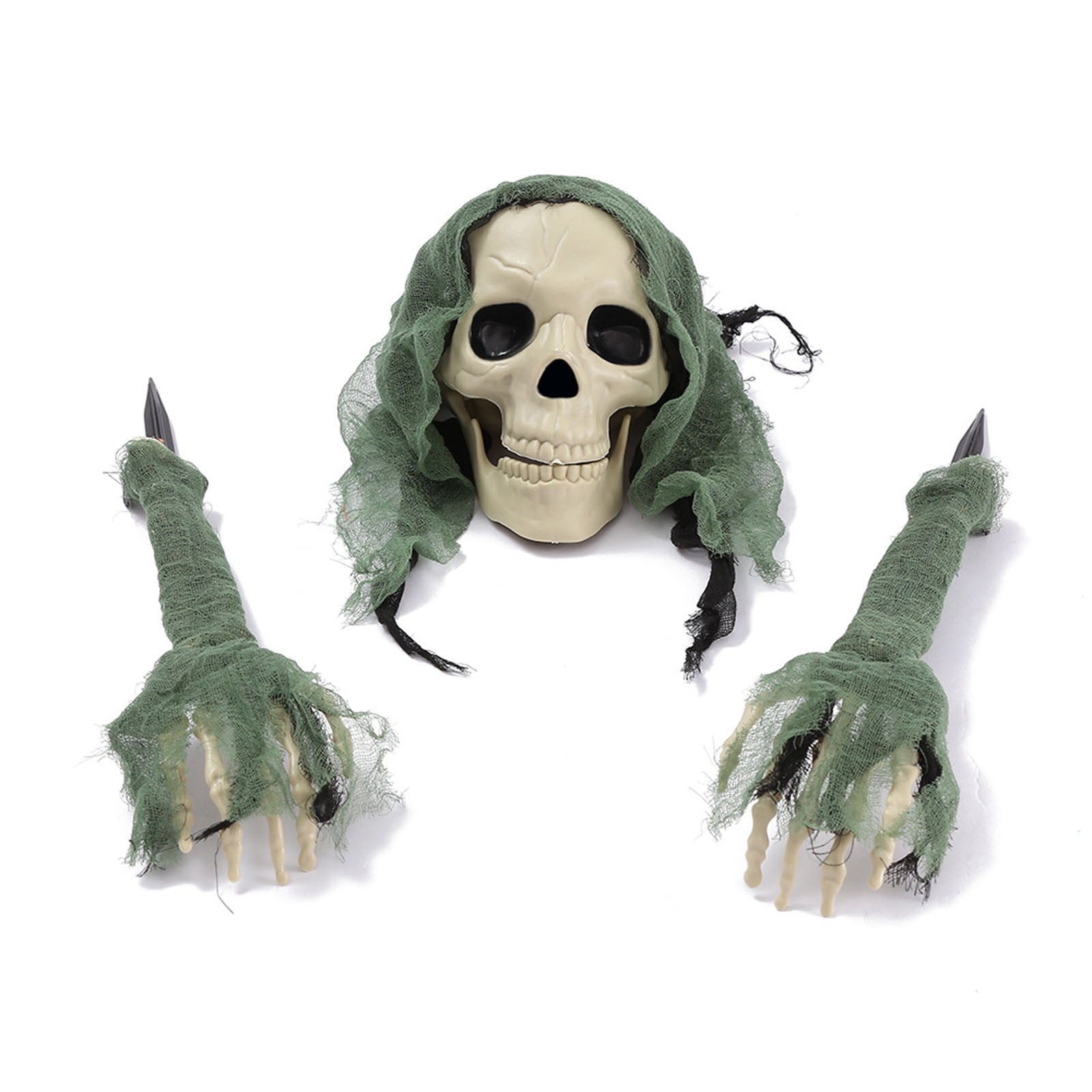 Loyerfyivos Halloween Decorations Crawling Zombie with Glowing Red Eyes and Creepy Sound (Activation Function), 51 Inches Scary Animated Zombie Props for Halloween Yard Garden Decor (Green)