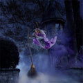 Loyerfyivos Halloween Decorations Outdoor - 180cm Animated Hovering Witch Animatronics - Sound & Touch Activated Sensor - Scary Props House Decor for Garden Yard Lawn Outside Indoor Decoration