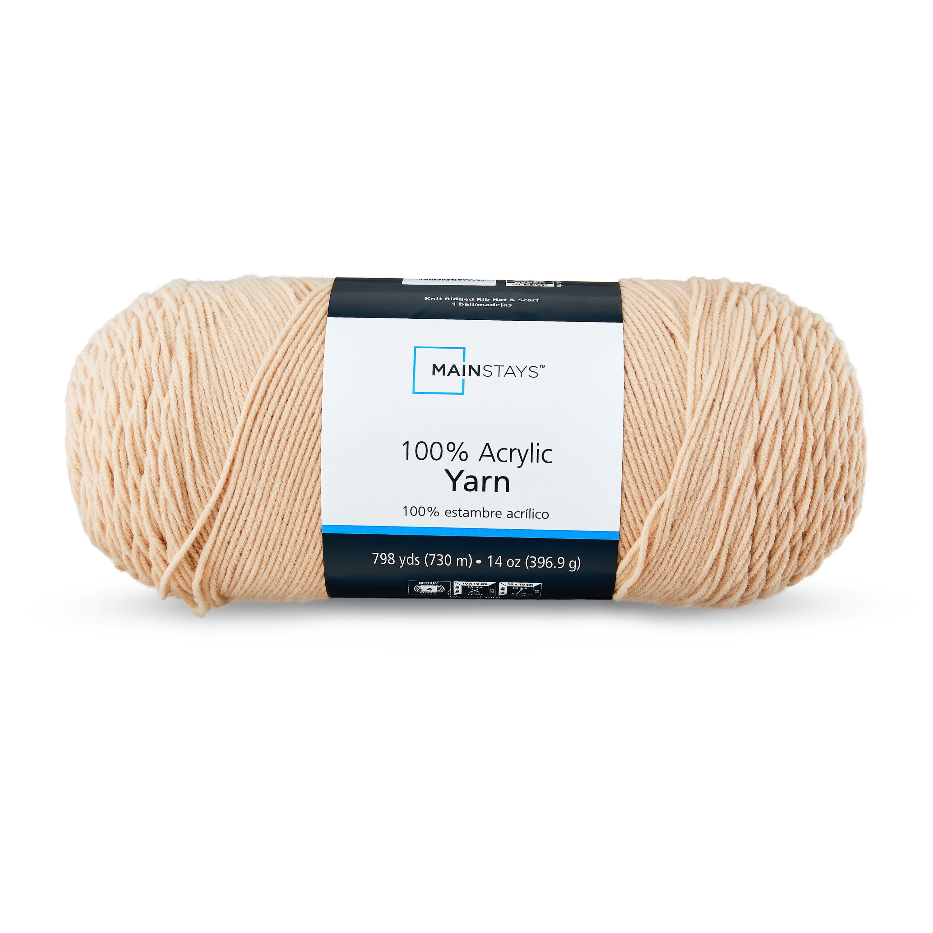 Mainstays Medium Acrylic Yarn, White, 14 oz, 798 yd