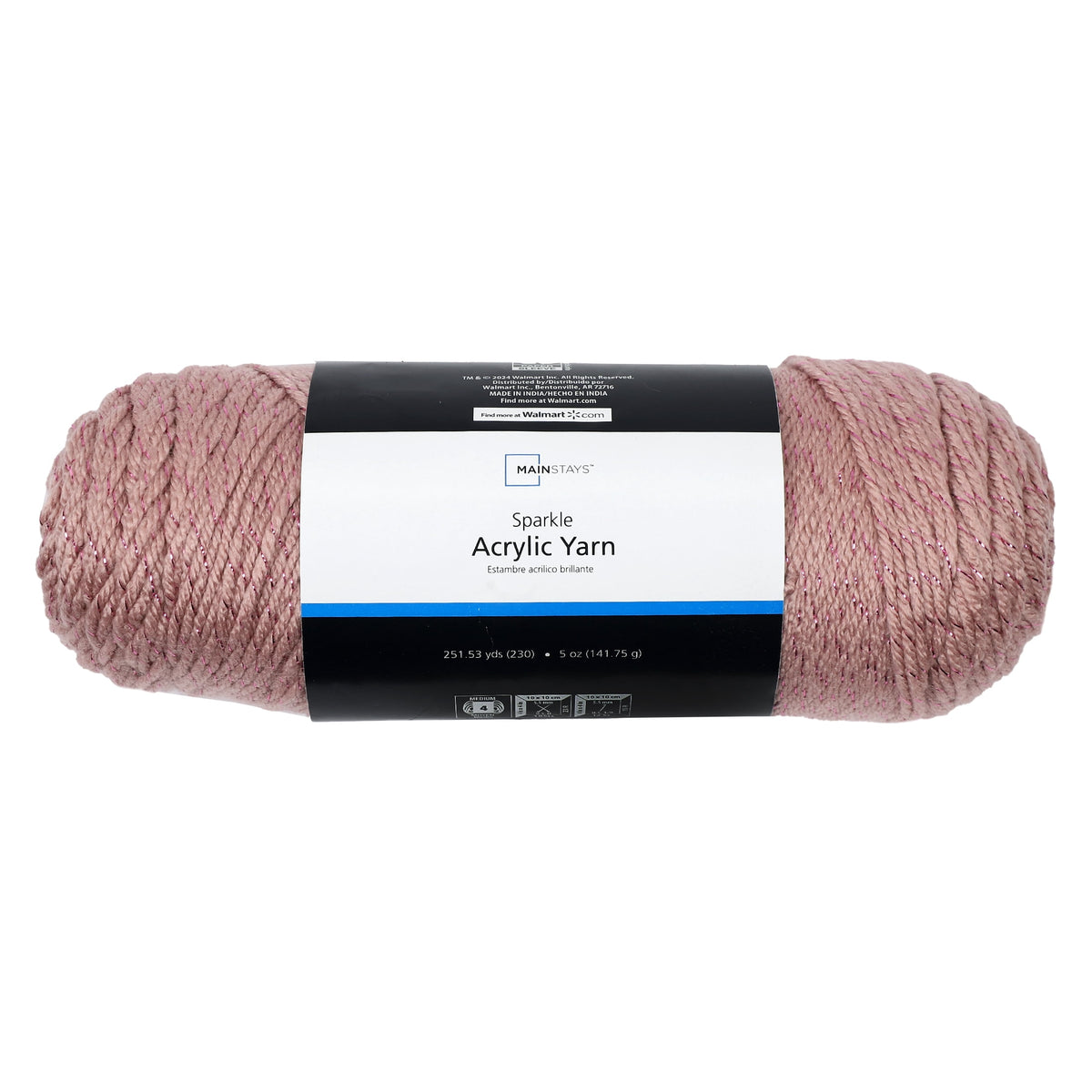 Mainstays Sparkle Acrylic Yarn, 5 oz, Platinum Silver