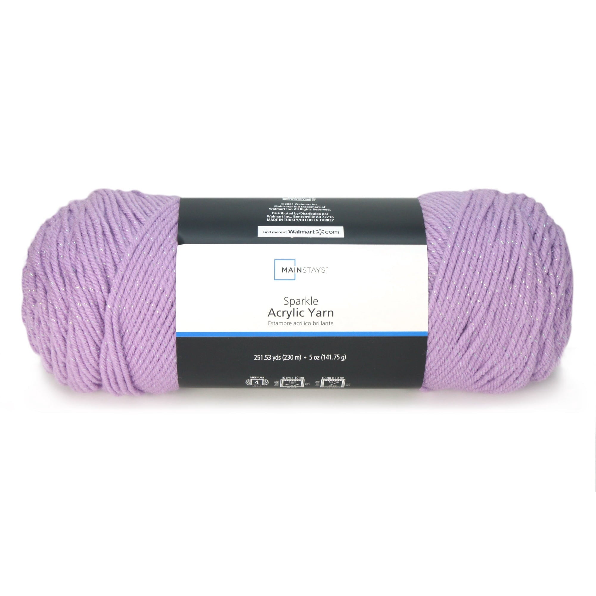 Mainstays Sparkle Acrylic Yarn, 5 oz, Platinum Silver