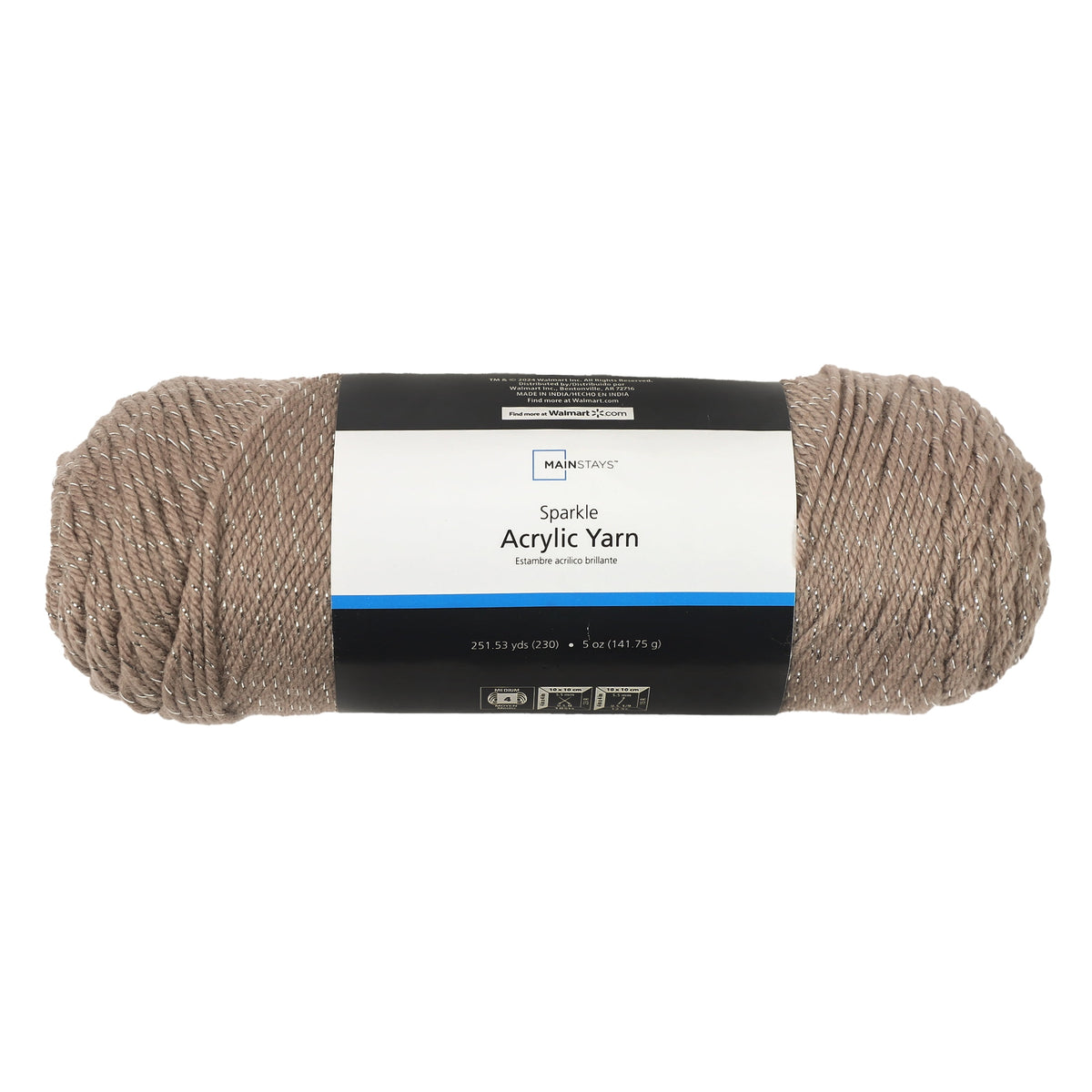 Mainstays Sparkle Acrylic Yarn, 5 oz, Platinum Silver