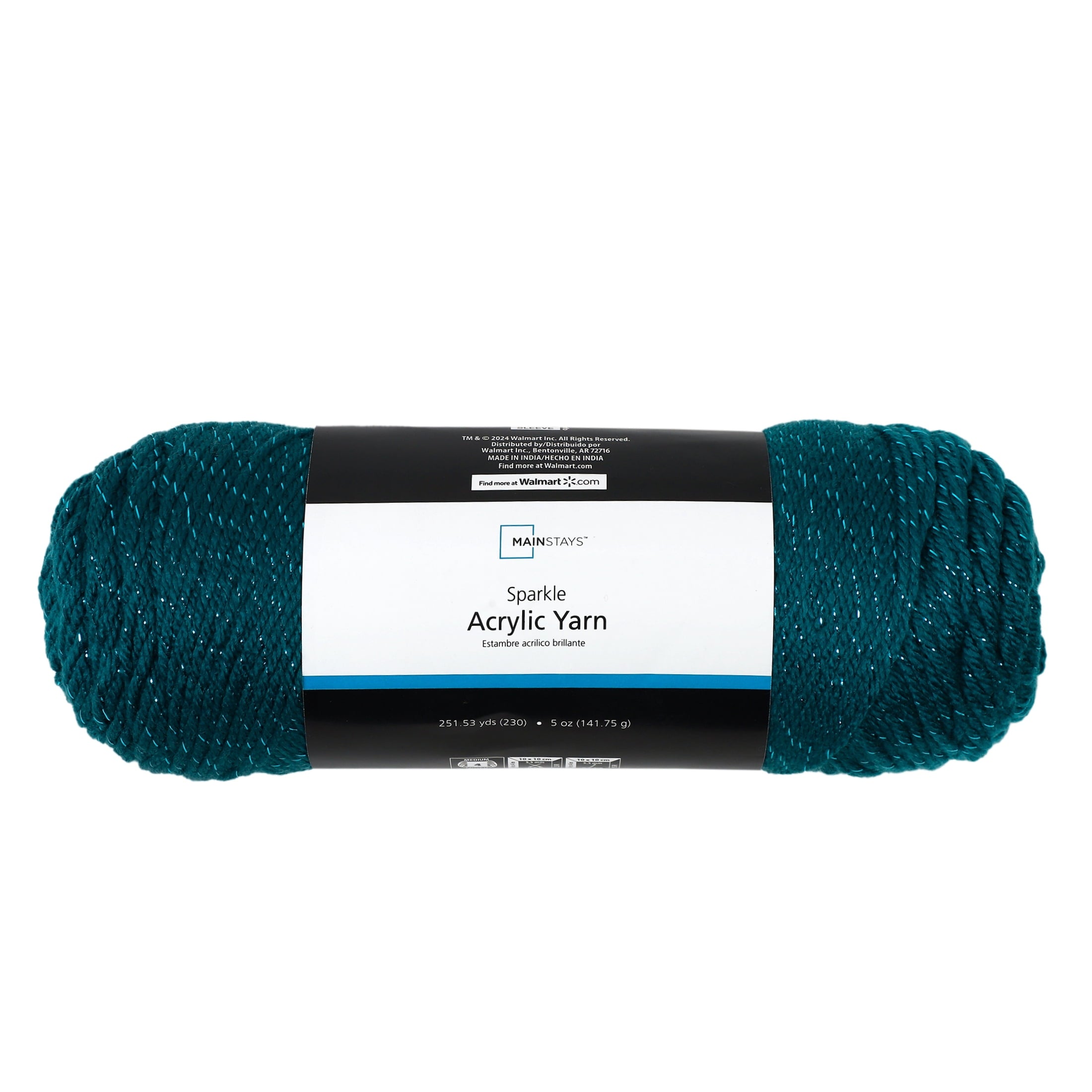 Mainstays Sparkle Acrylic Yarn, 5 oz, Platinum Silver