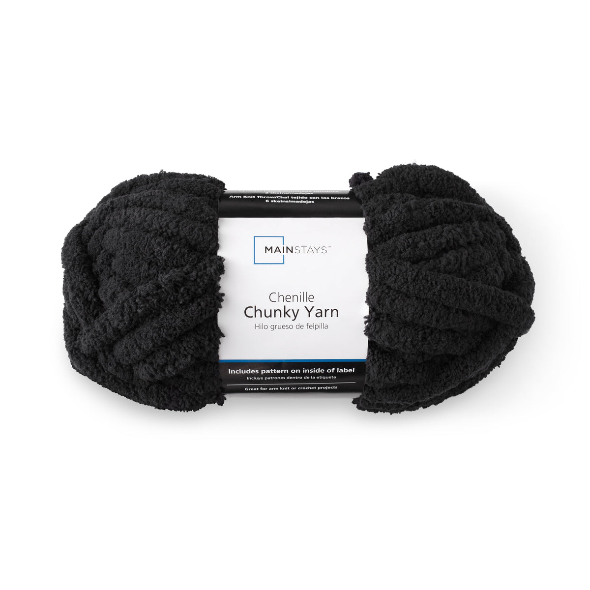 Mainstays Chunky Chenille Yarn, 31.7 yd, Ivory, 100% Polyester, Super Bulky
