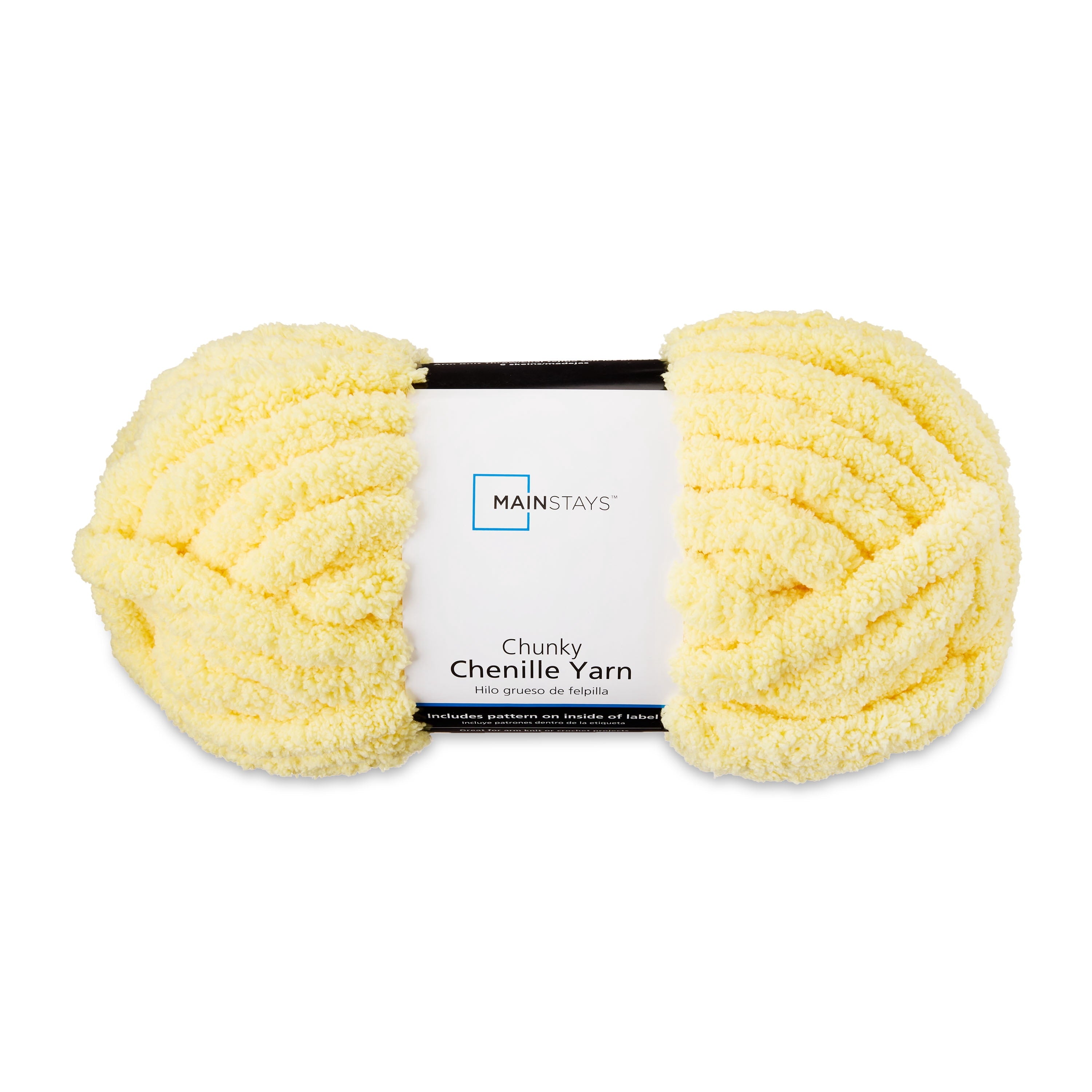 Mainstays Chunky Chenille Yarn, 31.7 yd, Ivory, 100% Polyester, Super Bulky