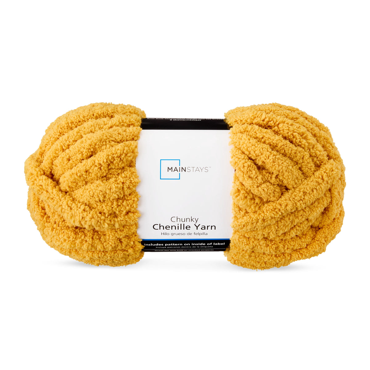 Mainstays Chunky Chenille Yarn, 31.7 yd, Ivory, 100% Polyester, Super Bulky