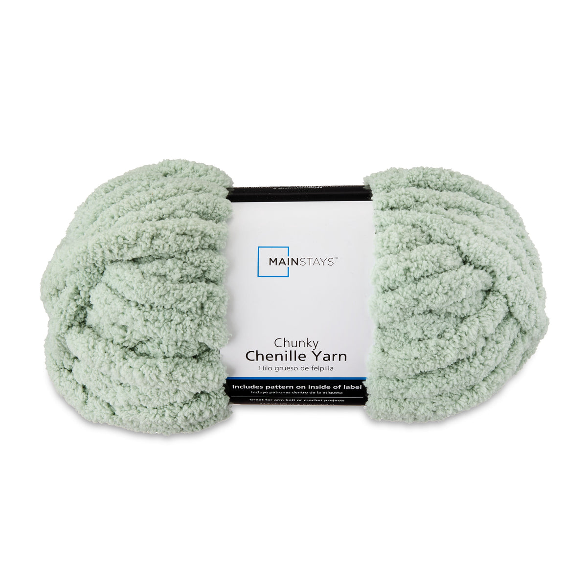 Mainstays Chunky Chenille Yarn, 31.7 yd, Ivory, 100% Polyester, Super Bulky