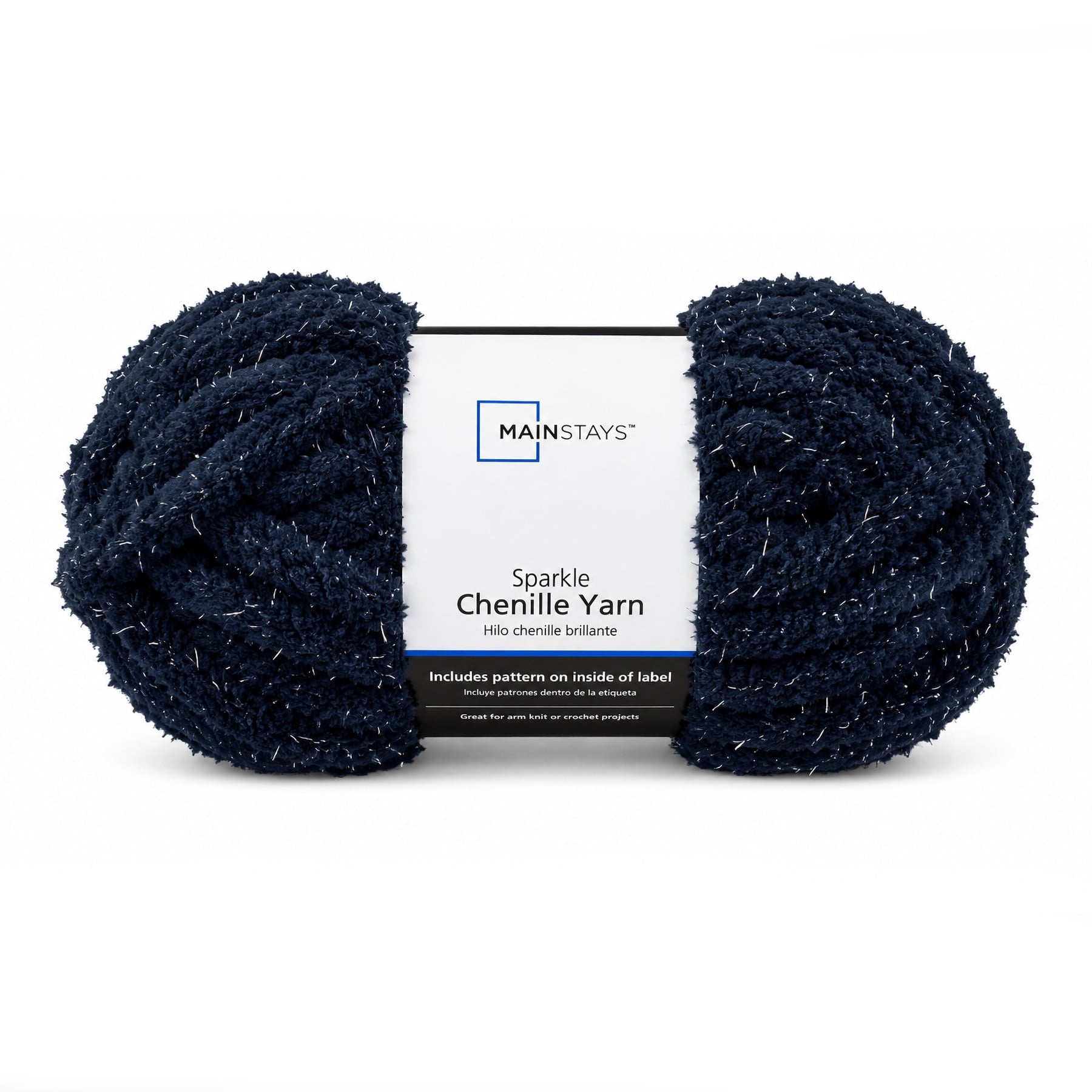 Mainstays Chunky Chenille Yarn, 31.7 yd, Ivory, 100% Polyester, Super Bulky