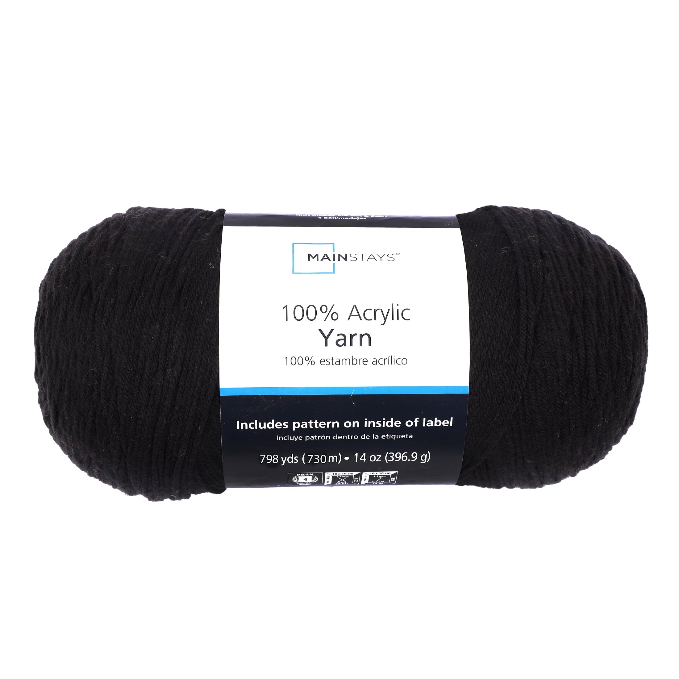 Mainstays Medium Acrylic Yarn, White, 14 oz, 798 yd