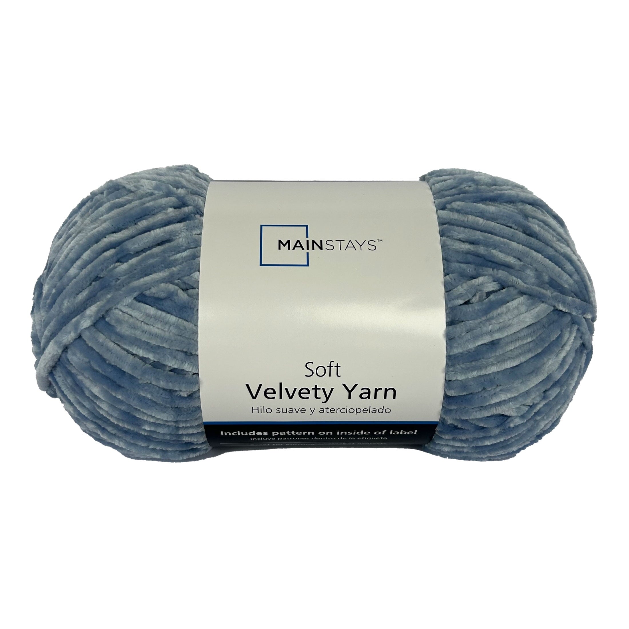 Mainstays Soft Velvety Yarn, 315 yd, Light Blue, 100% Polyester