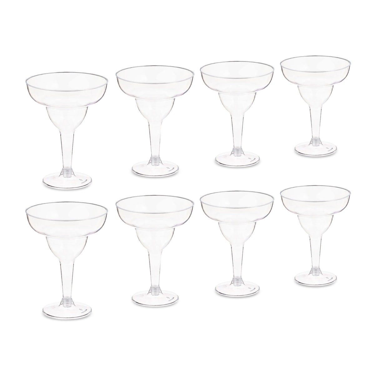 Way To Celebrate Clear Plastic Margarita Glasses, 8 Count, 10.8 oz, 5.7 in x 4.4 in