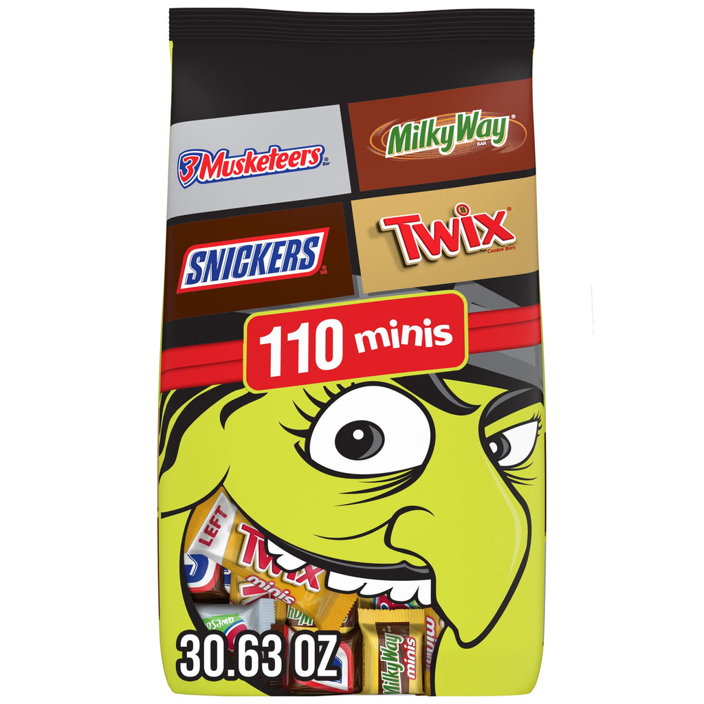 Snickers, Twix, Milky Way, & 3 Musketeers Halloween Candy - 110 Ct Bulk Bag