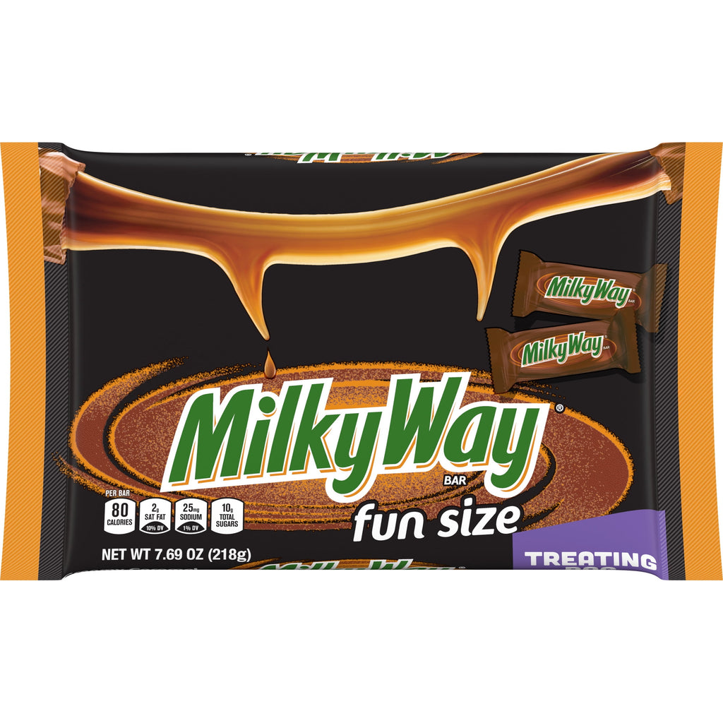 Milky Way Caramel Nougat Fun Size Halloween Chocolate Bars, Treating Bag - 7.69 oz Bag