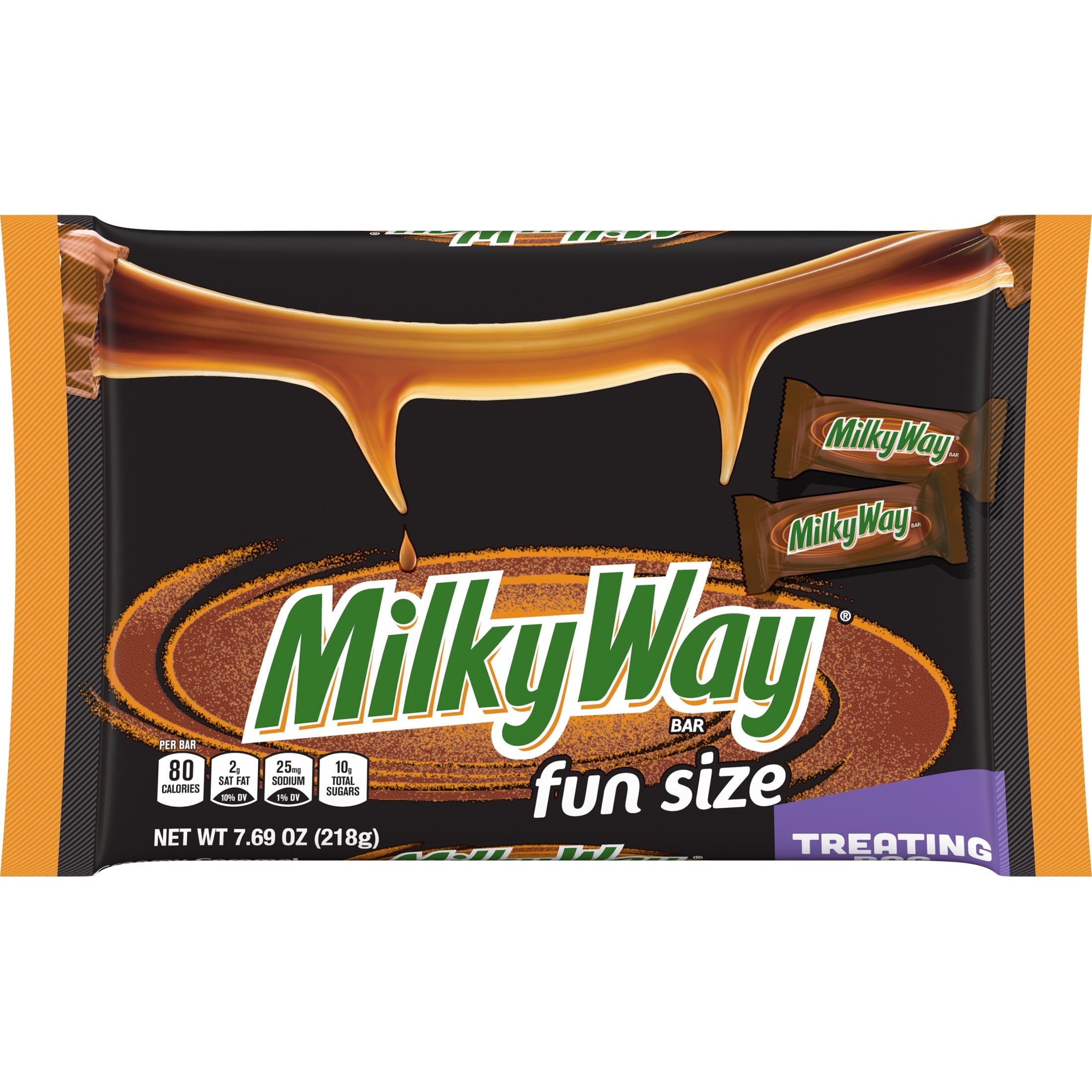 Milky Way Caramel Nougat Fun Size Halloween Chocolate Bars, Treating Bag - 7.69 oz Bag