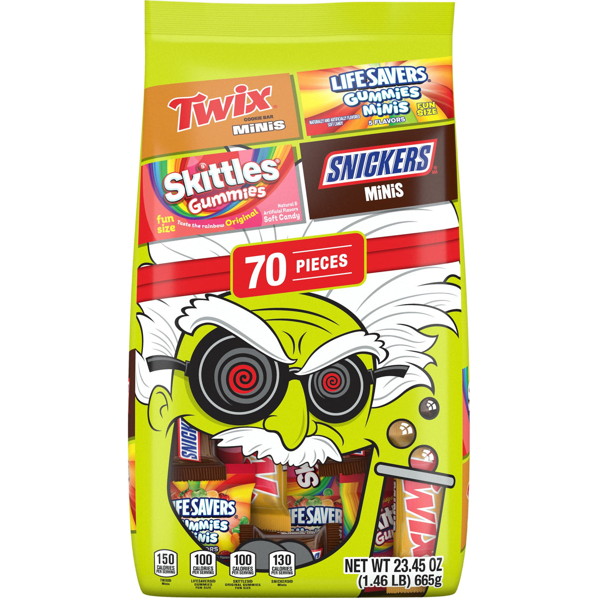 Snickers, Skittles Gummies, Twix & Life Savers Gummies Halloween Candy - 70 Ct Bulk Bag